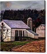 Moonrise Over An Amish Farm Canvas Print