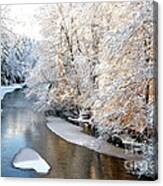 Morning Light Fresh Snowfall Gauley River Canvas Print