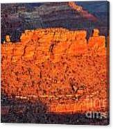 Morning Light Illuminates Rock Formation Grand Canyon National Park Canvas Print