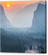 Morning Mist In The Valley Canvas Print