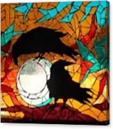 Mosaic Stained Glass- Crows Canvas Print