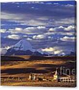 Mount Kailash And Chiu Gompa - Tibet Canvas Print