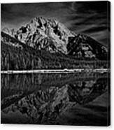 Mount Moran In Black And White Canvas Print