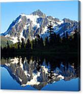 Mt. Shuksan, Silhouettes And Reflection Canvas Print