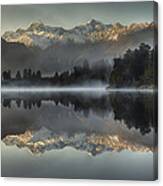 Mt Tasman And Mt Cook Reflected In Lake Canvas Print