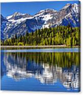 Mt. Timpanogos Reflected In Silver Flat Reservoir - Utah Canvas Print