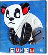 Munch The Panda License Plate Art Canvas Print