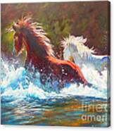 Mustang Splash Canvas Print