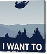 My I Want To Believe Minimal Poster-millennium Falcon Canvas Print