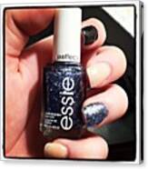 #nails #nailart #essie #blue #peach Canvas Print