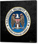 National Security Agency - N S A Emblem On Black Velvet Canvas Print