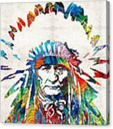 Native American Art - Chief - By Sharon Cummings Canvas Print