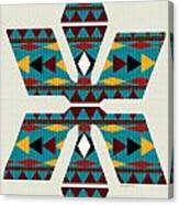 Navajo Teal Pattern Art Canvas Print