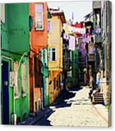 Neighborhood Of Colorful Houses In Canvas Print