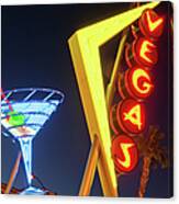 Neon Signs In Fremont Street, Downtown Canvas Print
