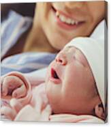 New Born Baby With His Mother Canvas Print