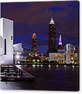 New Cleveland Waterfront With Storm Clouds Canvas Print