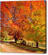 New England Autumn Country Road Canvas Print