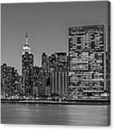 New York City Landmarks Bw Canvas Print