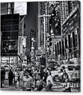 New York Minute In Black And White Canvas Print