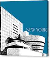 New York Skyline Guggenheim Art Museum - Steel Blue Canvas Print