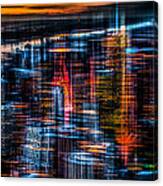 New York- The Night Awakes - Orange Canvas Print