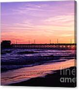Newport Beach Pier Sunset In Orange County California Canvas Print