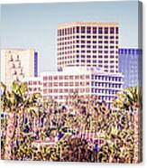 Newport Beach Skyline Retro Panorama Photo Canvas Print
