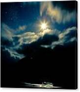 Night Sky And Moon Himalyan Canvas Print