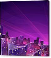 Night View Of City Canvas Print