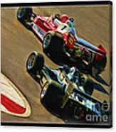 Niki Lauda Leads Mario Andretti Canvas Print
