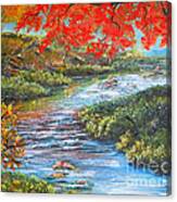 Nixon's Brilliant View Of Fall Alongside The Rapidan River Canvas Print