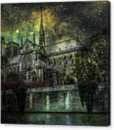 Notre Dame At Night Canvas Print