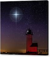 Star Over Annisquam Lighthouse Canvas Print