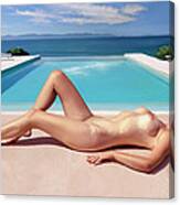 Nude By The Pool Canvas Print