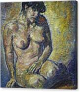 Sad - Nude Woman Canvas Print