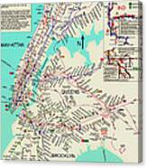 Nyc Subway Map Canvas Print