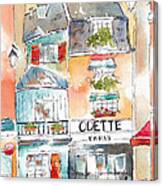 Odette On Rue Galande Paris Canvas Print