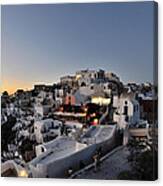 Oia Town During Dusk Time Canvas Print