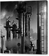 Oil Refinery And Blkack Duplex Toning Concept Canvas Print