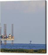 Oil Rig Vewed From Shore Canvas Print