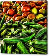 Okra And Tomatoes Canvas Print