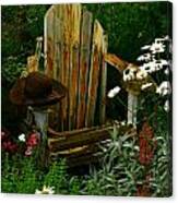 Old Chair In Garden Canvas Print