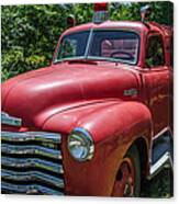 Old Chevy Fire Engine Canvas Print