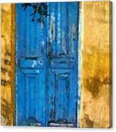 Old Door In Plaka Area Of Athens Canvas Print