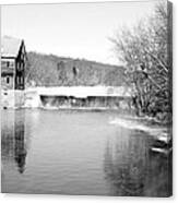 Old Mill In Black And White Canvas Print