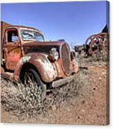 Old Red Truck In Jerome Az Canvas Print