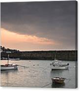 Old Traditional Cornish Fishing Harbour Canvas Print