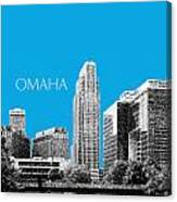 Omaha Skyline - Ice Blue Canvas Print