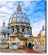 On The Roof Of St Peter's In Rome Canvas Print
